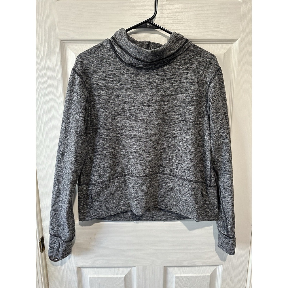 Lululemon W3DTYS Ready to Rulu‎ Heathered Black Fleece Pullover, size 6